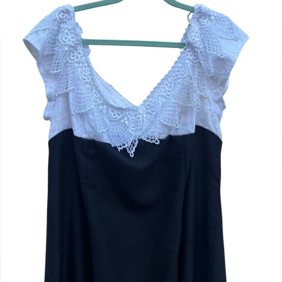 Vtg Regency Feminine Lace Off the Shoulder Bridgerton Dress Size 40 Victorian - Picture 2 of 10